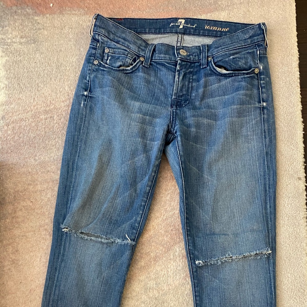 7 for all ManKind open knee jeans